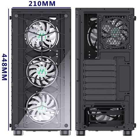 Buy MUSETEX ATX Pc Case, Mid-Tower Computer Gaming Case with 6 Pcs ARGB ...