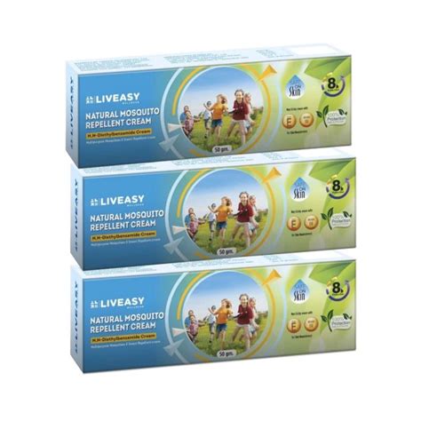 Liveasy Wellness Natural Mosquito Repellent Cream 50g (Pack of 3 ...