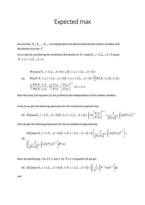 integration - Conditional Expected Value of the Maximum of a Random ...