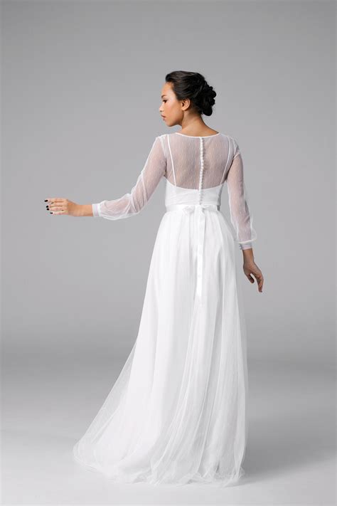 Simple a-line wedding dress