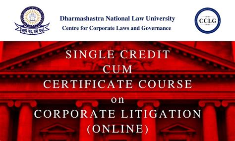 Certificate Course on Corporate Litigation | DNLU Jabalpur