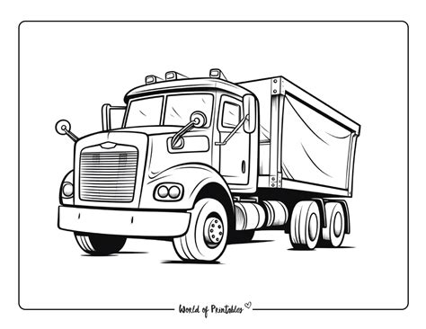 Truck Coloring Pages For Kids & Adults - World of Printables