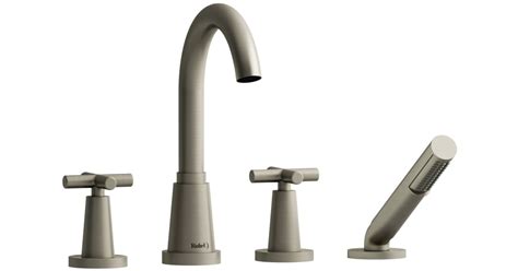 Riobel PA12+BN Pallace Deck Mounted Roman Tub Filler with Built-In ...