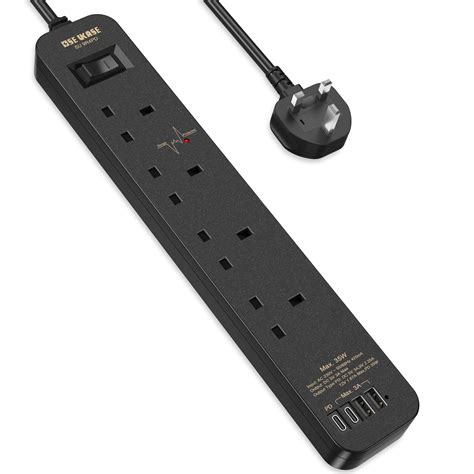 Buy SE UKASE Extension Lead Power Strip Tower, 4 Way Socket 1200 Surge ...