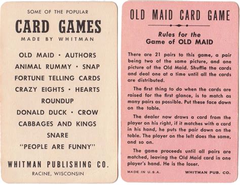 Old Maid — The World of Playing Cards