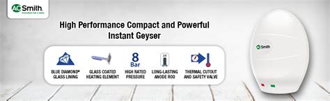 Buy AO Smith EWS-3 Glass Lined 3 Litre 3KW Instant Water Heater (Geyser ...