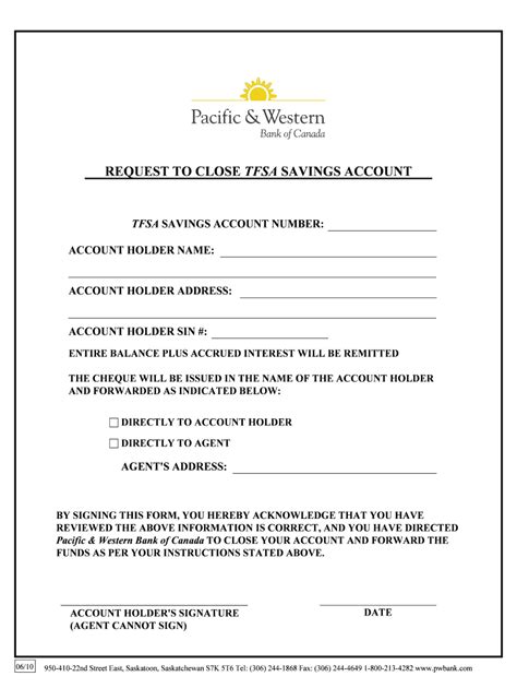 Fillable Online Request to Close Savings Account form - Pacific ...