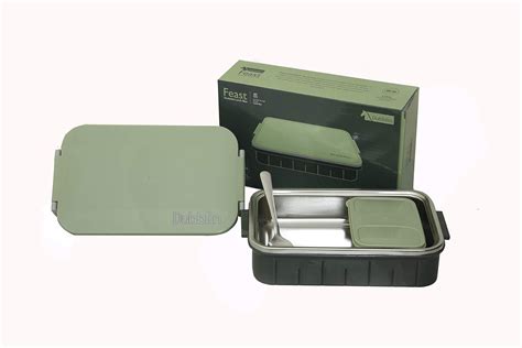 Buy DUBBLIN by Plastic Priority Kitchen Feast Insulated Green Lunch Box ...