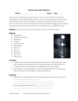 Image result for Static Electricity Electroscope