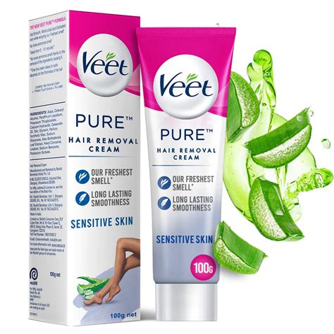 Veet Pure Hair Removal Cream for Women with No Ammonia Smell, Sensitive ...