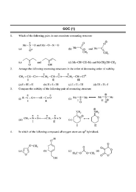 GOC 1 - GOC - Chemistry - Studocu