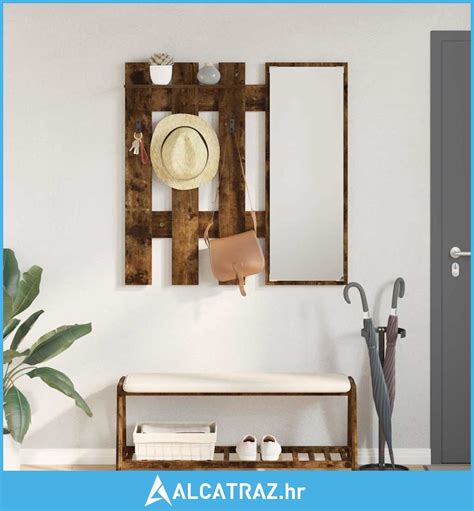 Vješalica za kapute na zidu Dimljeni hrast 100 x 10 x 100 cm - NOVO