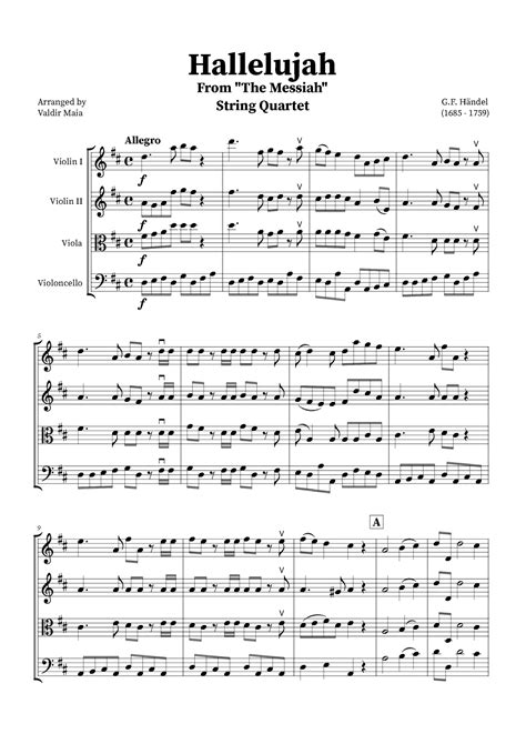 Hallelujah Chorus from Messiah - String Quartet (arr. Valdir Maia) by ...