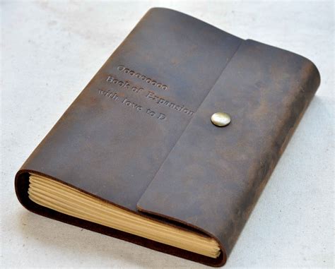 Personalized Leather Journal Notebook Rustic Black Brown Leather ...