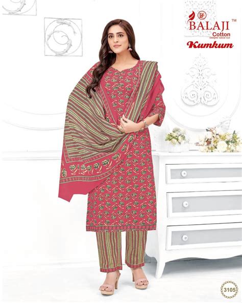 Balaji Kumkum vol-31 Cotton Designer Print Dress Material: Textilecatalog