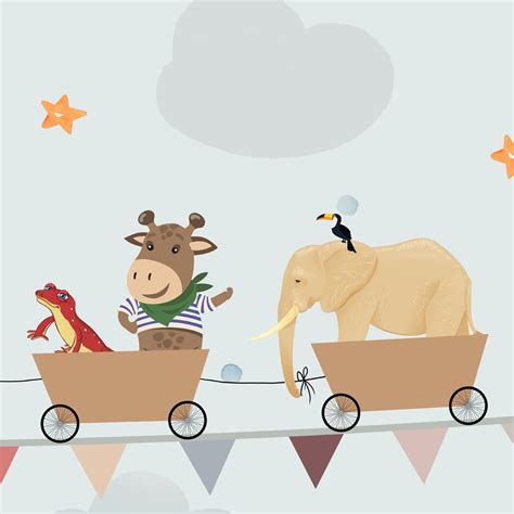 Giraffe Cycling on a Rope, Animal Theme for Kids Room | Life n Colors