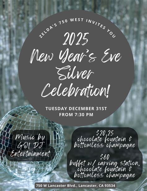 Zelda’s 2025 NYE Silver Celebration!, 750 W Lancaster Blvd, Lancaster ...