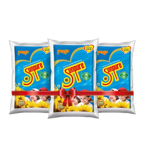 SUNPURE SUNFLOWER OIL - 1 L (Pack Of 3) – Sunpure