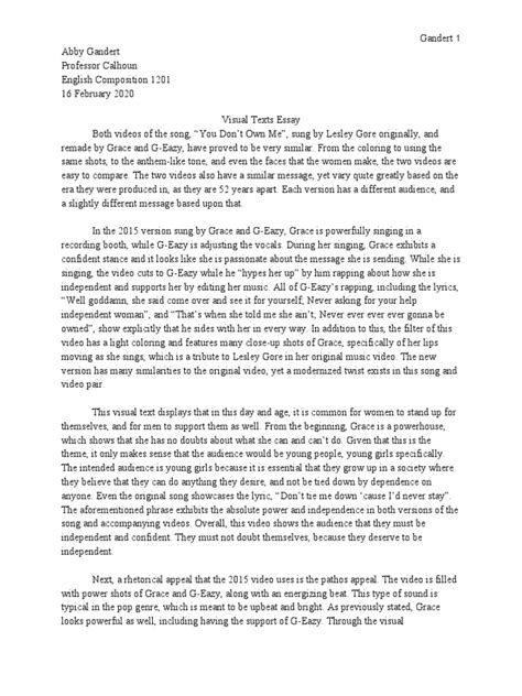 Image result for Visual Text Essay Examples