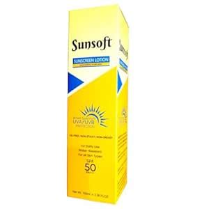 Sunsoft Sunscreen Lotion, SPF 50, Broad-Spectrum UVA/UVB Protection ...