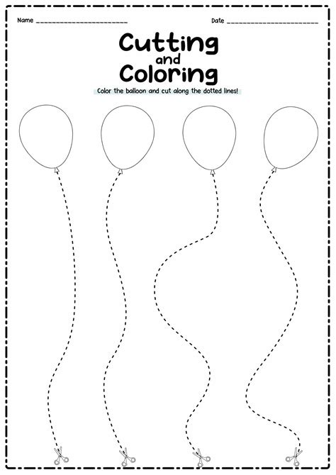 Practice Cutting Shapes Worksheet