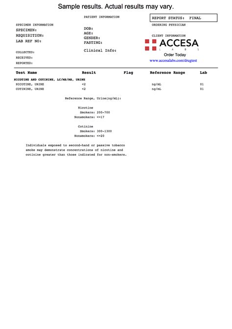 Nicotine Test for Urine Levels - Nicotine Urine Test | Accesa Labs