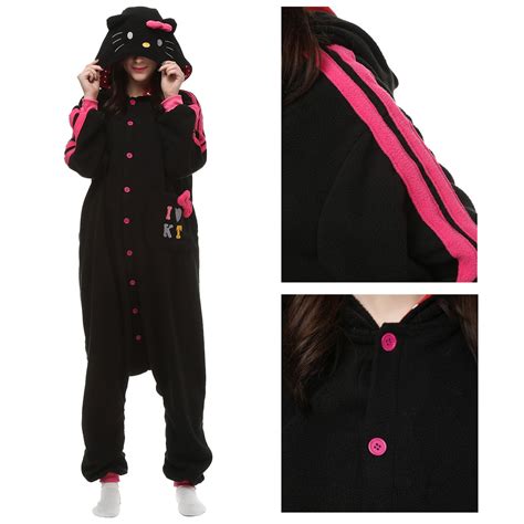 Black Hello Kitty Onesie, Black Hello Kitty Pajamas For Women & Men ...