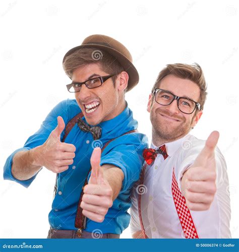 Humour, Business Men with Thumbs Up for Success Stock Photo - Image of ...