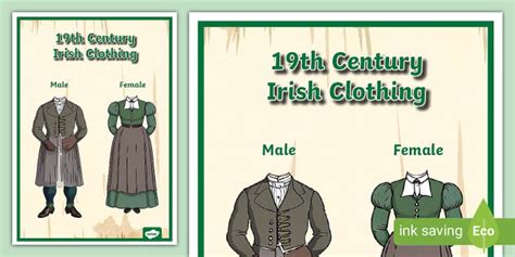 19th Century Irish Clothing Display Poster (teacher made)