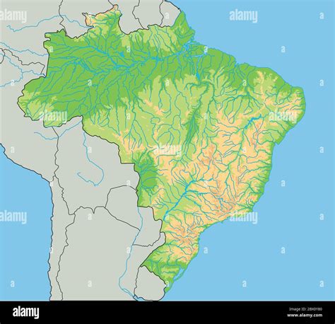 High detailed Brazil physical map Stock Vector Image & Art - Alamy