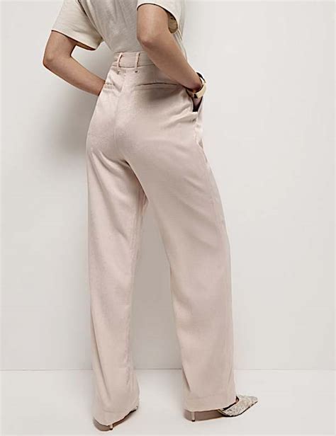 Buy Flared Leg Mid Rise Trousers at Marks & Spencer