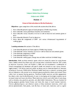 Unit-4 HDT - Semester- 6th Subject: Herbal Drug Technology Subject code ...
