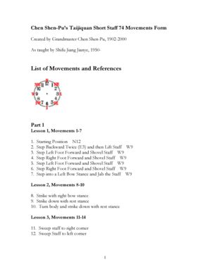 Fillable Online Chen Shen-Pu's Taijiquan Short Staff 74 Movements Form ...