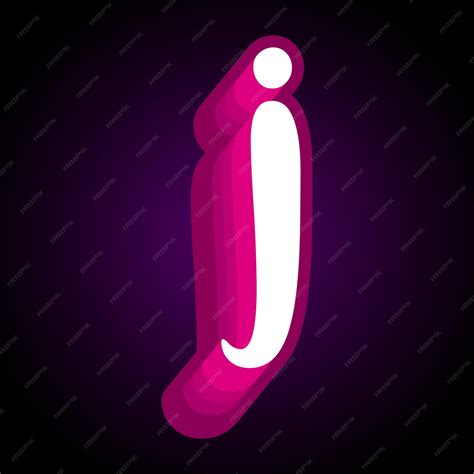 Premium Vector | A pink and purple letter j with a purple background.