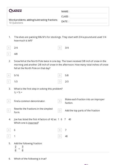 Image result for Addition Simple Word Problems On Fractions Worksheet