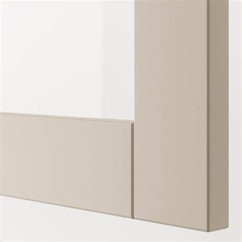 SINDVIK glass door, light grey-beige/clear glass, 60x64 cm (231/2x251/8 ...