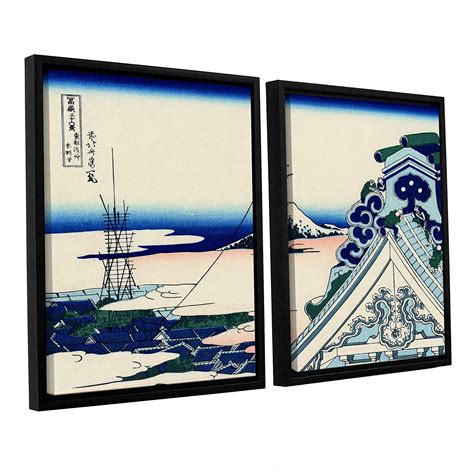 Artwall 2 Piece Katsushika Hokusai's Asakusa Honganji Temple in The ...