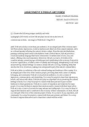 Indian art form workbook - A Course book on Indian Art Form For B ...