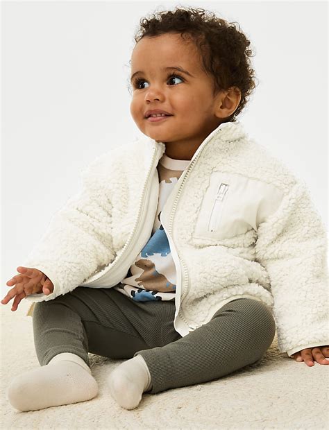 Buy Zip Borg Jacket (0-3 Yrs) at Marks & Spencer