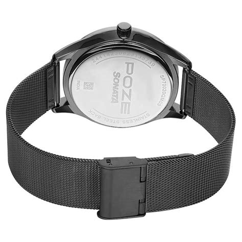 Buy Online Poze by Sonata Quartz Analog Grey Dial Stainless Steel Strap ...