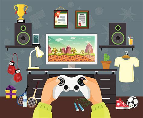 Royalty Free Playing Video Games Clip Art, Vector Images ...