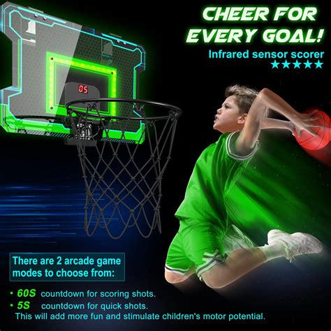 Snapklik.com : OKKIDY Mini Indoor Basketball Hoop, Light-up Basketball Hoop