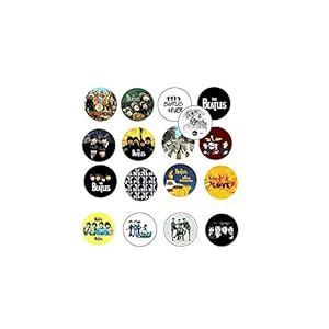 Set of 13 Beatles One Inch Buttons / Pins / Badges, Black, Blue, White ...