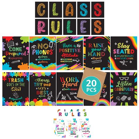 Buy 20 Class Rules for Classroom - Classroom Rules Middle School ...