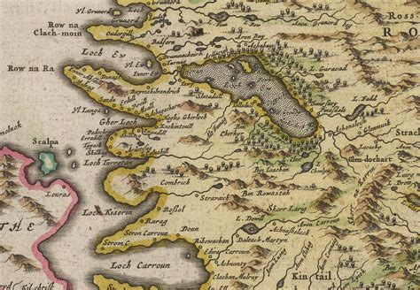 Old Map of the Scottish Highlands, 1665 by Blaeu - Caithness, Sutherla ...