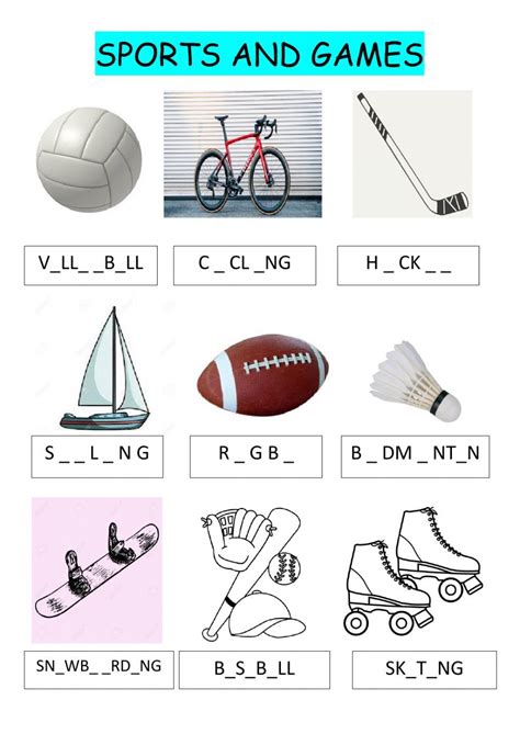 Playing Sports Worksheet 的图像结果