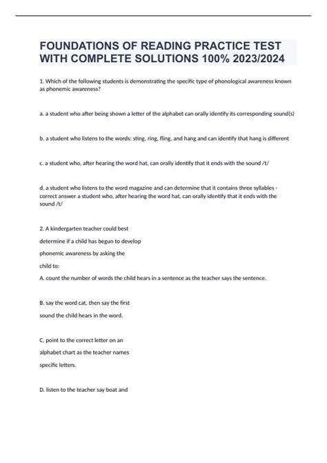 Oae 090 Foundations Of Reading Practice Test