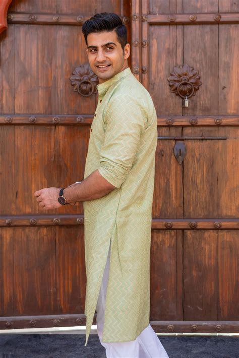 The Purple Color Long Kurta for Men with Embroidery Work – Shasak