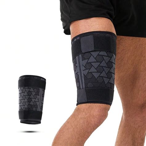1pc Thigh Compression Sleeve With Adjustable Non-Slip Compression Strap ...