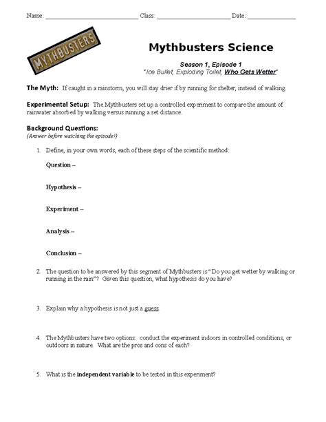 Mythbusters - Who Gets Wetter - Mythbusters Science Season 1, Episode 1 ...